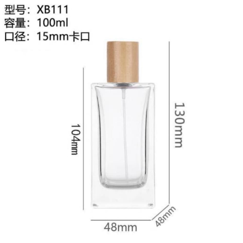 100mL 透明方肩香水瓶实物选型图